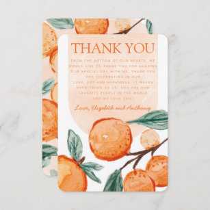 Watercolor Orange Cutie Thank You Card