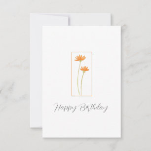  Watercolor Orange Daisies Card