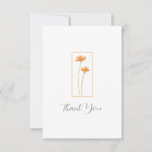  Watercolor Orange Daisies Thank You Card
