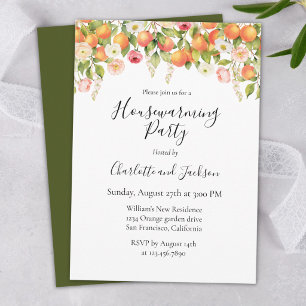 Watercolor Orange Elegant Housewarming Party Invitation