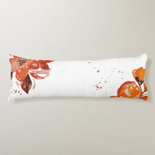 Watercolor orange flower compact mirror body cushion