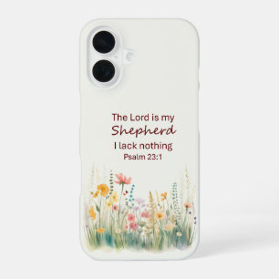 Watercolor Orange Flowers Psalm 23 iPhone 16 Case