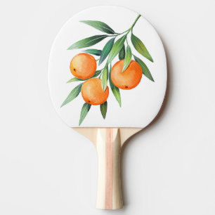 Watercolor Orange Fruits: Branches Isolated. Ping Pong Paddle