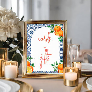 Watercolor Orange Italian Cards & Gifts Sign