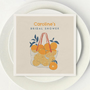 Watercolor Orange Juice Bridal Branch & Lunch Napkin
