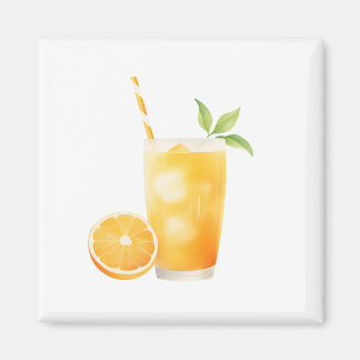 Watercolor Orange Juice Magnet