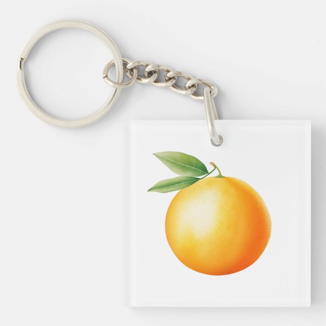 Watercolor Orange Key Ring (Front)