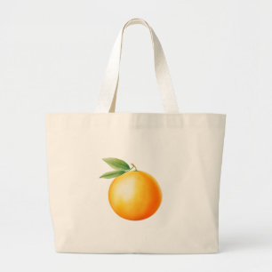 Watercolor Orange Large Tote Bag