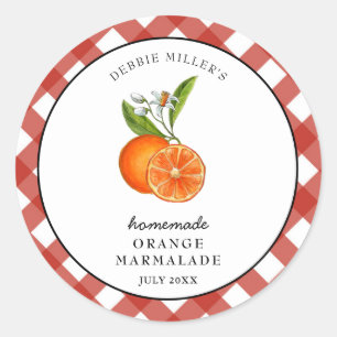 Watercolor Orange Marmalade Jam jar Classic Round Sticker