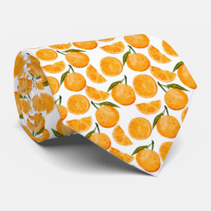 Watercolor Orange Pattern Tie