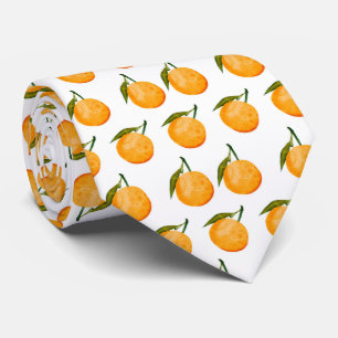 Watercolor Orange Pattern Tie