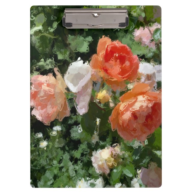 Watercolor Orange Roses Clipboard (Front)