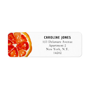 Watercolor Orange Slice Citrus Return Address Label