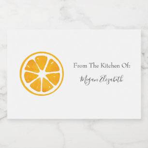Watercolor Orange Slice Food Label