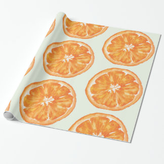 Watercolor orange Slice  Pattern Wrapping Paper