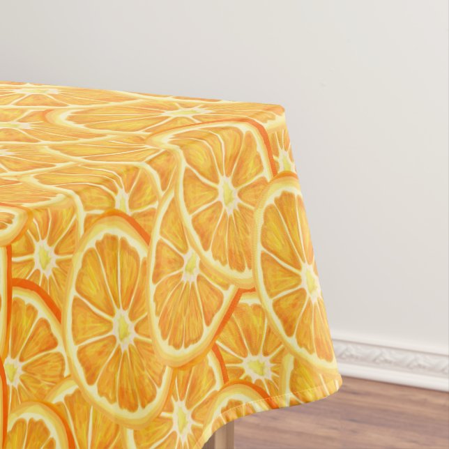 Watercolor Orange Slices Tablecloth (In Situ)