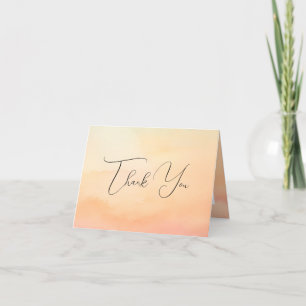Watercolor Orange Sunset Cloud 9 Bridal Thank You Card