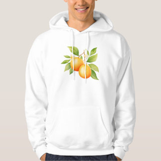 Watercolor Orange With Flower Hoodie