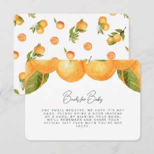 Watercolor Oranges Books for Baby Thank You Card