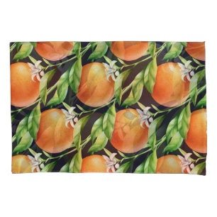 Watercolor Oranges: Citrus Seamless Pattern Pillowcase