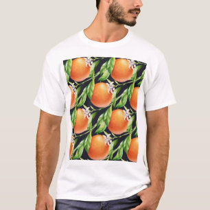 Watercolor Oranges: Citrus Seamless Pattern T-Shirt