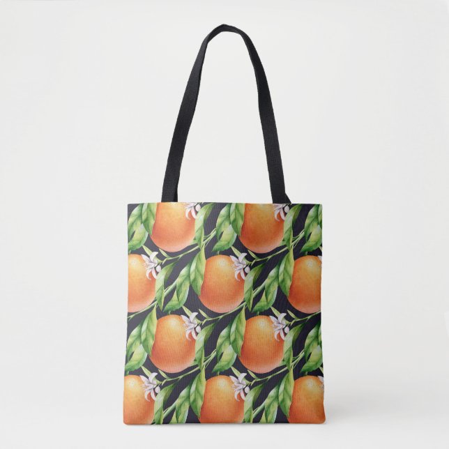 Watercolor Oranges: Citrus Seamless Pattern Tote Bag (Front)