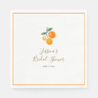 Watercolor Oranges Cute Citrus Fruit Bridal Shower