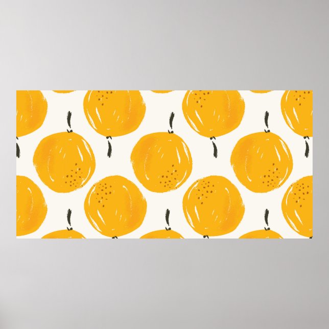 Watercolor oranges fruit hand painted illustration poster (Front)