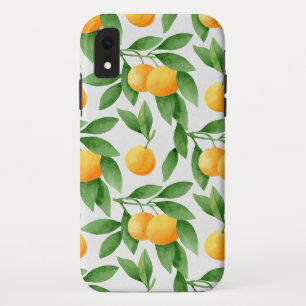 Watercolor oranges or tangerines pattern iPhone XR case