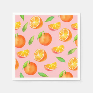 Watercolor Oranges Pattern Napkin