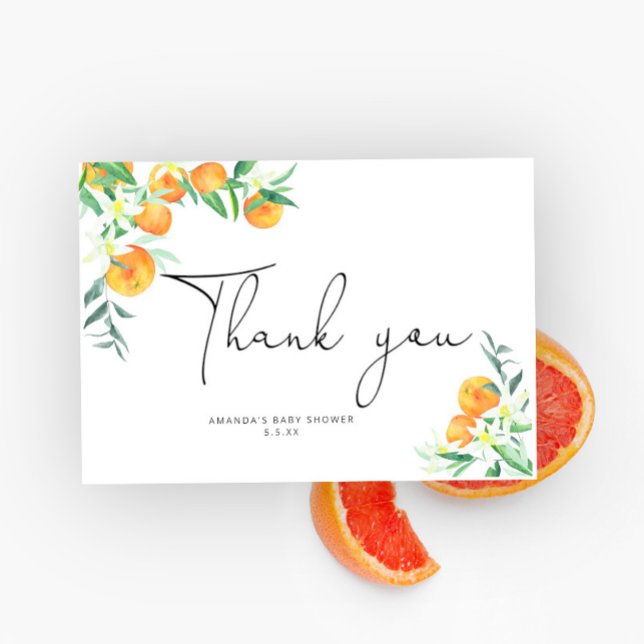 Watercolor oranges thank you card (Creator Uploaded)