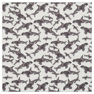 Watercolor Orca Fabric