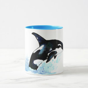 Watercolor Orca Mug