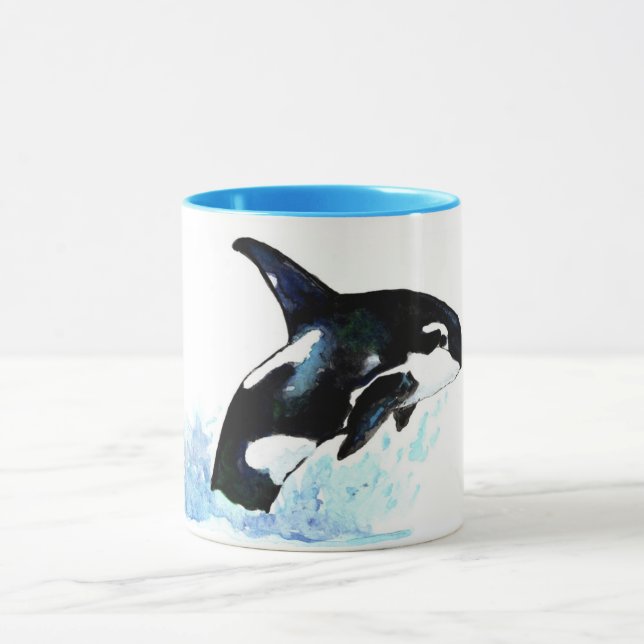 Watercolor Orca Mug (Center)
