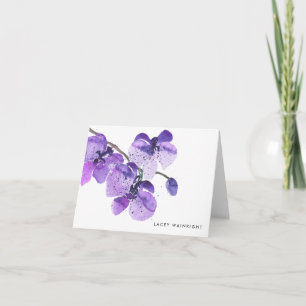 Watercolor Orchid Personalised Notecard