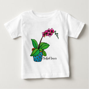Watercolor Orchid Plant In Beautiful Pot Baby T-Shirt