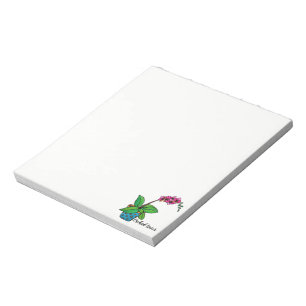 Watercolor Orchid Plant In Beautiful Pot Notepad