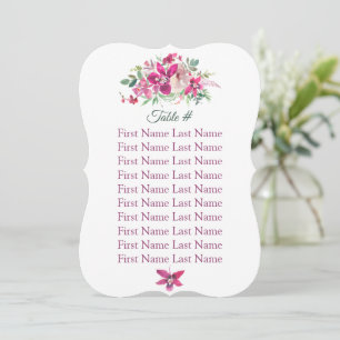 Watercolor Orchids and Roses Wedding Seating Chart