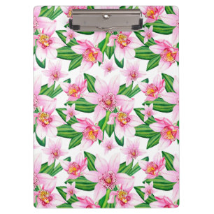 Watercolor Orchids Design 12 Clipboard