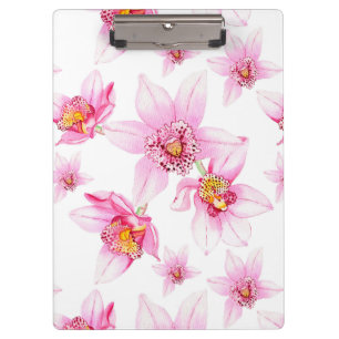 Watercolor Orchids Design 15 Clipboard