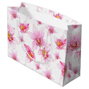 Watercolor Orchids Design 15 Large Gift Bag