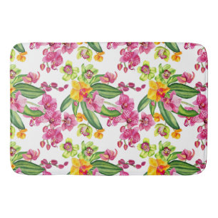 Watercolor Orchids Design 18 Bath Mat