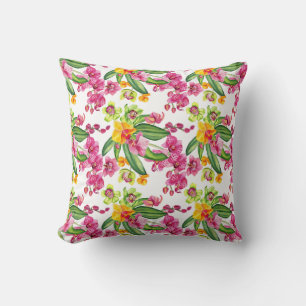 Watercolor Orchids Design 18 Cushion