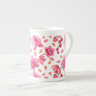 Watercolor Orchids Design 2 Bone China Mug