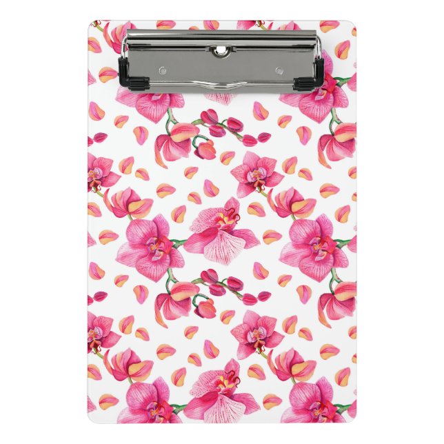 Watercolor Orchids Design 2  Mini Clipboard (Front)