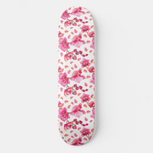 Watercolor Orchids Design 2  Skateboard