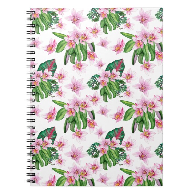 Watercolor Orchids Design 30  Notebook (Front)