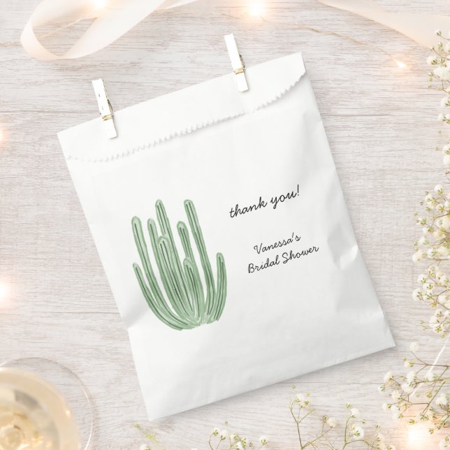Watercolor Organ Pipe Cactus Bridal Shower Favour Bag (Clipped)