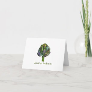 Watercolor Organic Artichoke Thank You Card