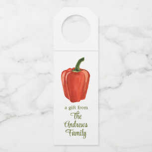 Watercolor Organic Bell Pepper Bottle Tag